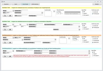 Chemie | Material-Preiskalkulationsdatenbank | Access, Auswertungsmodul
